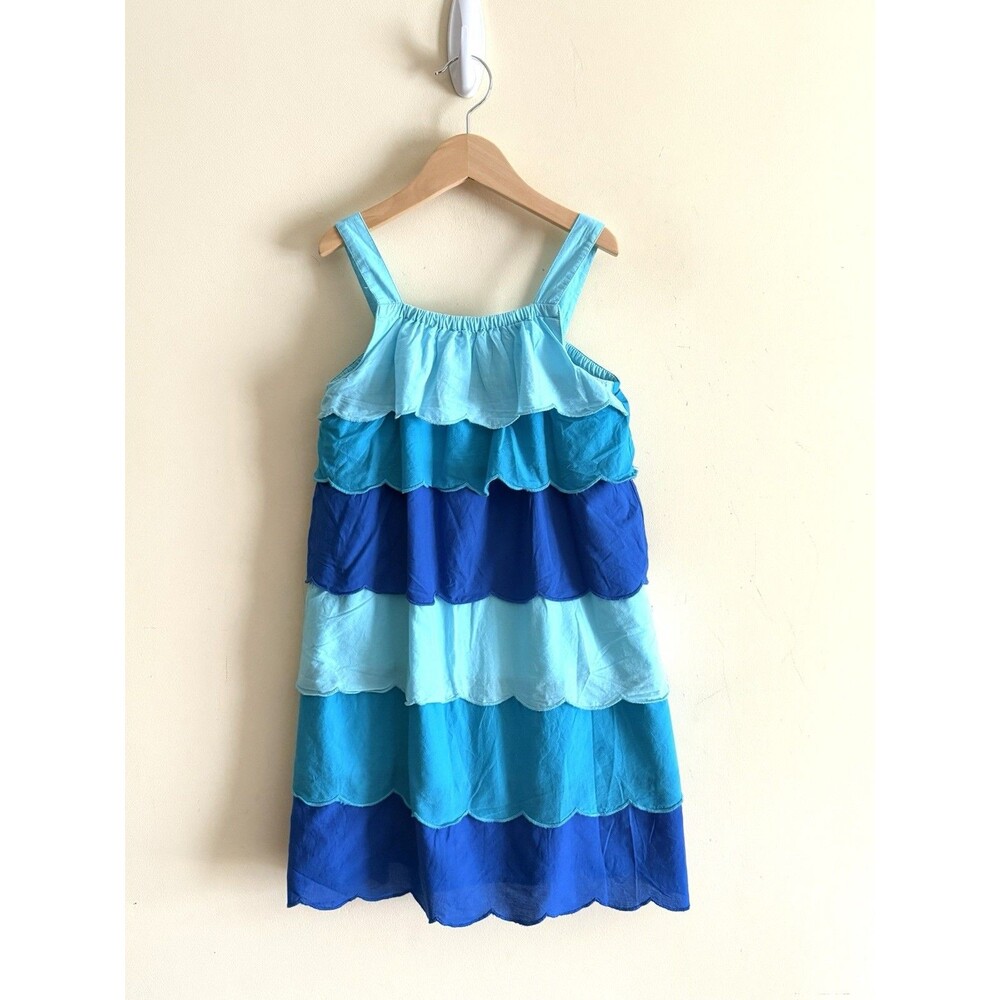 Gymboree Girls 8 Scalloped tiered Under The Sea Knit Dress